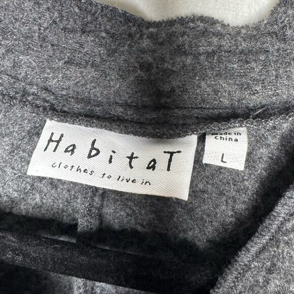 HABITAT / gray plush fuzzy button up cardigan sweater jacket / L - Picture 5 of 9